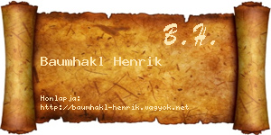 Baumhakl Henrik névjegykártya